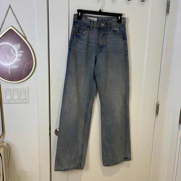 Zara TRF HIGH WAIST EXTRA WIDE LEG JEANS 3607/34/406/32 Sz 0 - Picture 2 of 10